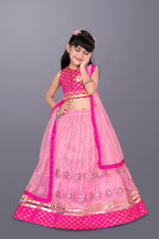 Girls Floral Embroidered Lehenga Choli Set with Dupatta