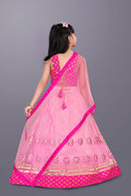 Girls Floral Embroidered Lehenga Choli Set with Dupatta