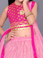 Girls Floral Embroidered Lehenga Choli Set with Dupatta