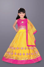 Girls Floral Embroidered Lehenga Choli Set with Dupatta
