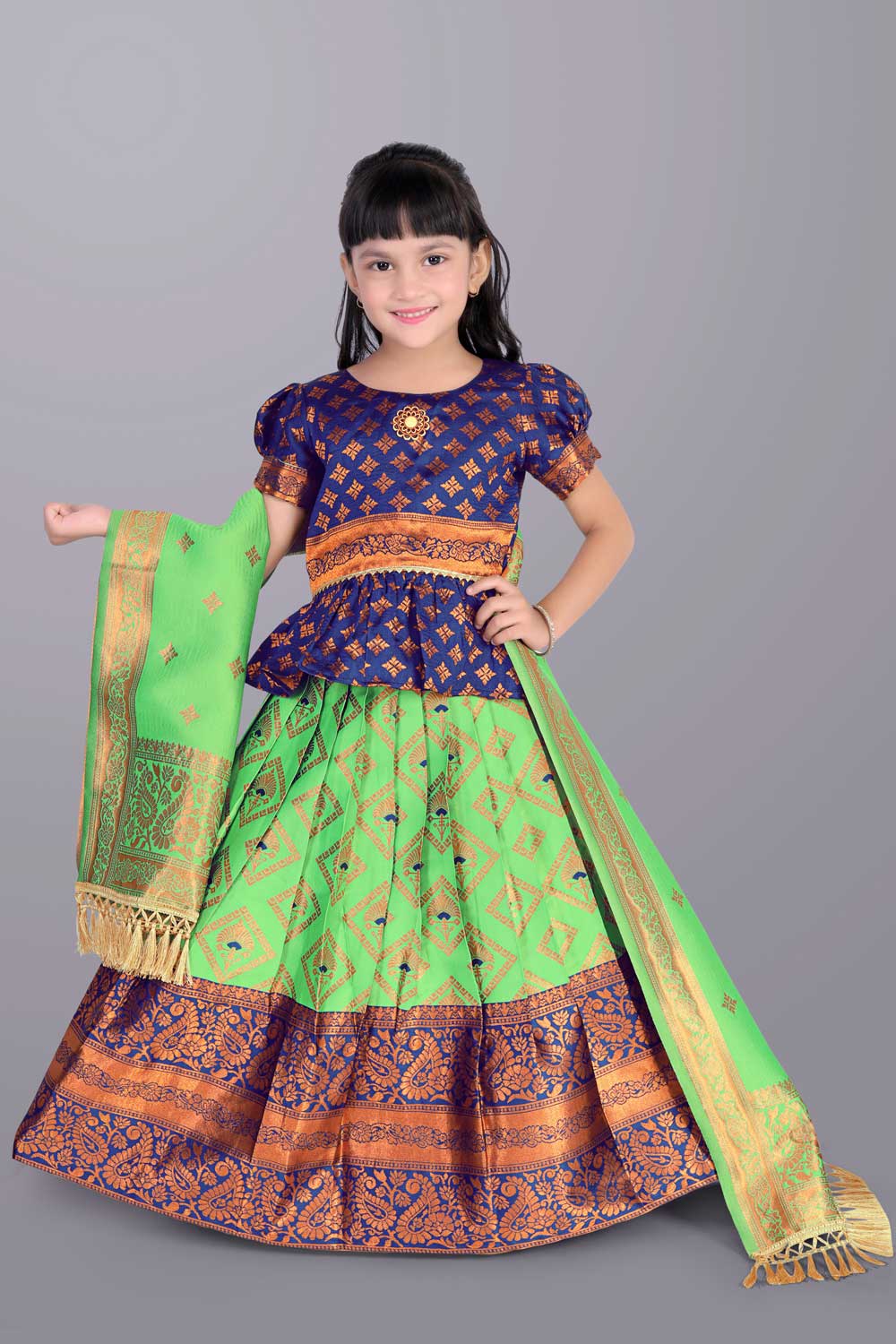 Girls Printed Lehenga Choli with Dupatta – Festive Ethnic Wear
