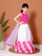 Girls Lehenga Choli Floral Kids Wedding Party Ethnic Dress Festive Wear