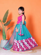 Girls Lehenga Choli Floral Kids Wedding Party Ethnic Dress Festive Wear