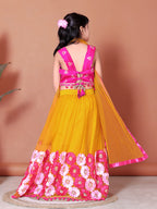 Girls Lehenga Choli Floral Kids Wedding Party Ethnic Dress Festive Wear