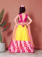 Girls Lehenga Choli Floral Kids Wedding Party Ethnic Dress Festive Wear