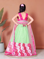 Girls Lehenga Choli Floral Kids Wedding Party Ethnic Dress Festive Wear
