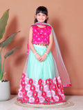 Girls Lehenga Choli Floral Kids Wedding Party Ethnic Dress Festive Wear