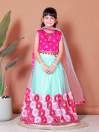 Girls Lehenga Choli Floral Kids Wedding Party Ethnic Dress Festive Wear