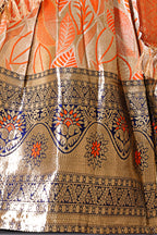 Girls Banarasi Lehenga Choli Set Silk Festive Wedding Ethnic Dress Kids