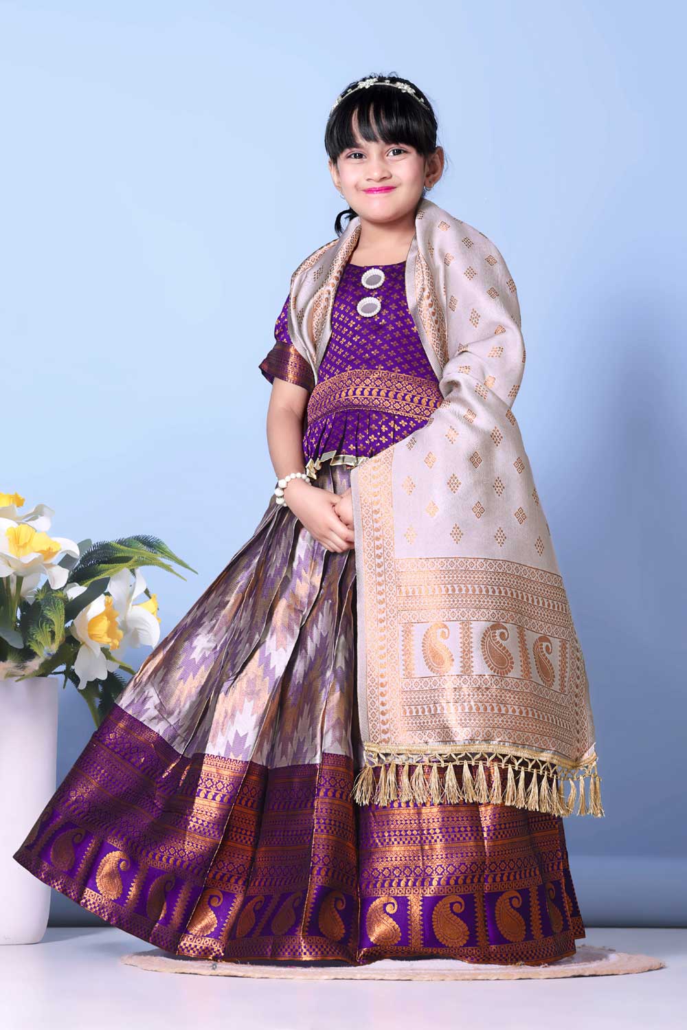Girls Best Quality Jacquard Lehenga Choli with Dupatta – Festive Ethnic Wear