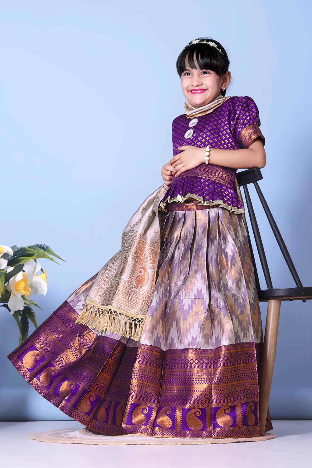 Girls Best Quality Jacquard Lehenga Choli with Dupatta – Festive Ethnic Wear