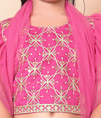 Girls Net Lehenga Choli Embroidered Party Wear Ethnic Dress Kids Wedding