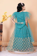Girls Net Lehenga Choli Embroidered Party Wear Ethnic Dress Kids Wedding