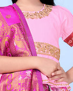 Girls Designer Floral Lehenga Choli Set with Dupatta – Silk Festive Party Wear Ethnic Outfit for Kids