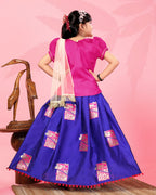 Girls Silk Lehenga Choli Set with Dupatta – Designer Festive Ethnic Wear for Kids Wedding, Party & Navratri Outfit