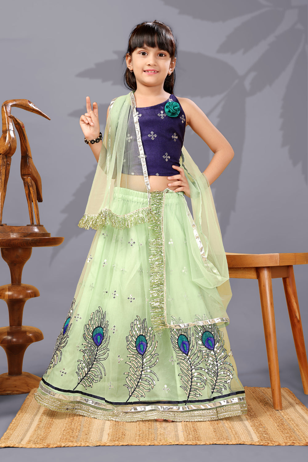 Baby Girls Lehenga Choli Ethnic Wear, Embellished Lehenga Choli