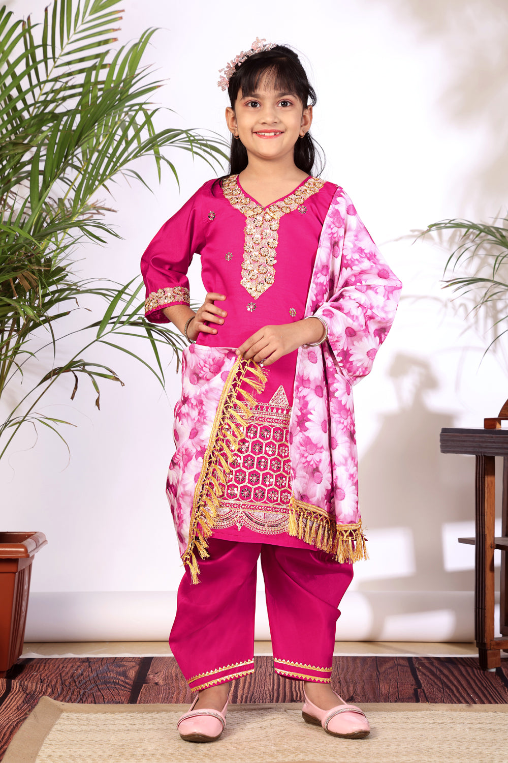 Girls Kurta Patiala Set with Dupatta – Designer Ethnic Wear for Kids Festive, Wedding & Party Outfit