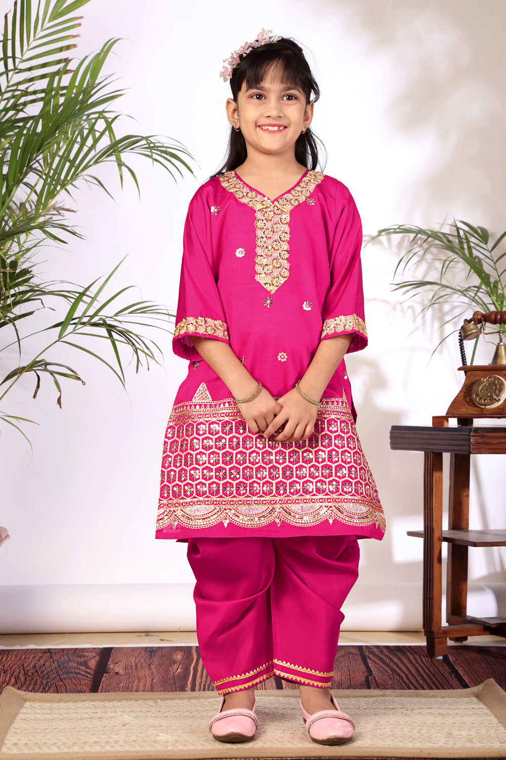 Girls Kurta Patiala Set with Dupatta – Designer Ethnic Wear for Kids Festive, Wedding & Party Outfit