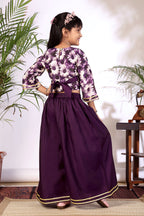 Girls Crop Top Palazzo Set – Designer Kids Ethnic Co-Ord Outfit for Festive, Wedding & Party Wear