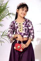 Girls Crop Top Palazzo Set – Designer Kids Ethnic Co-Ord Outfit for Festive, Wedding & Party Wear