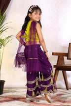 Girls Indo Western Palazzo Set with Tassel Detail & Dupatta