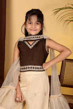 Girls Indo Western Palazzo Set with Tassel Detail & Dupatta