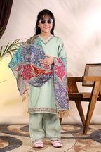 Girls Kurta Palazzo Set with Printed Dupatta – Kids Ethnic Wear Suit | Festive & Party Wear Dress for Girls