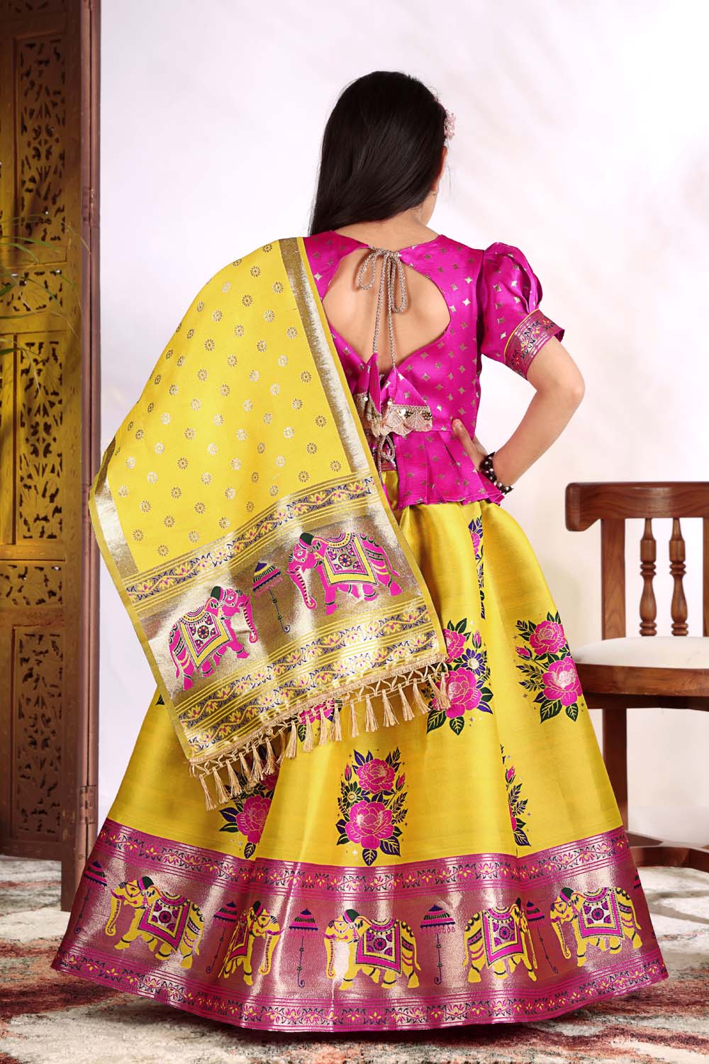 Girls Lehenga Choli Set with Banarasi Dupatta – Kids Festive Ethnic Wear | Wedding & Party Wear Dress