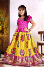 Girls Lehenga Choli Set with Banarasi Dupatta – Kids Festive Ethnic Wear | Wedding & Party Wear Dress