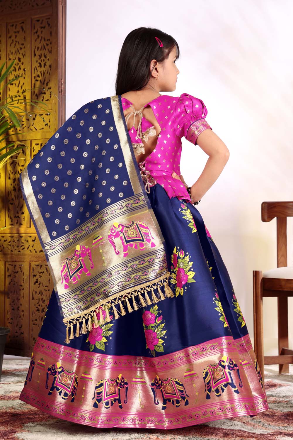 Girls Lehenga Choli Set with Banarasi Dupatta – Kids Festive Ethnic Wear | Wedding & Party Wear Dress