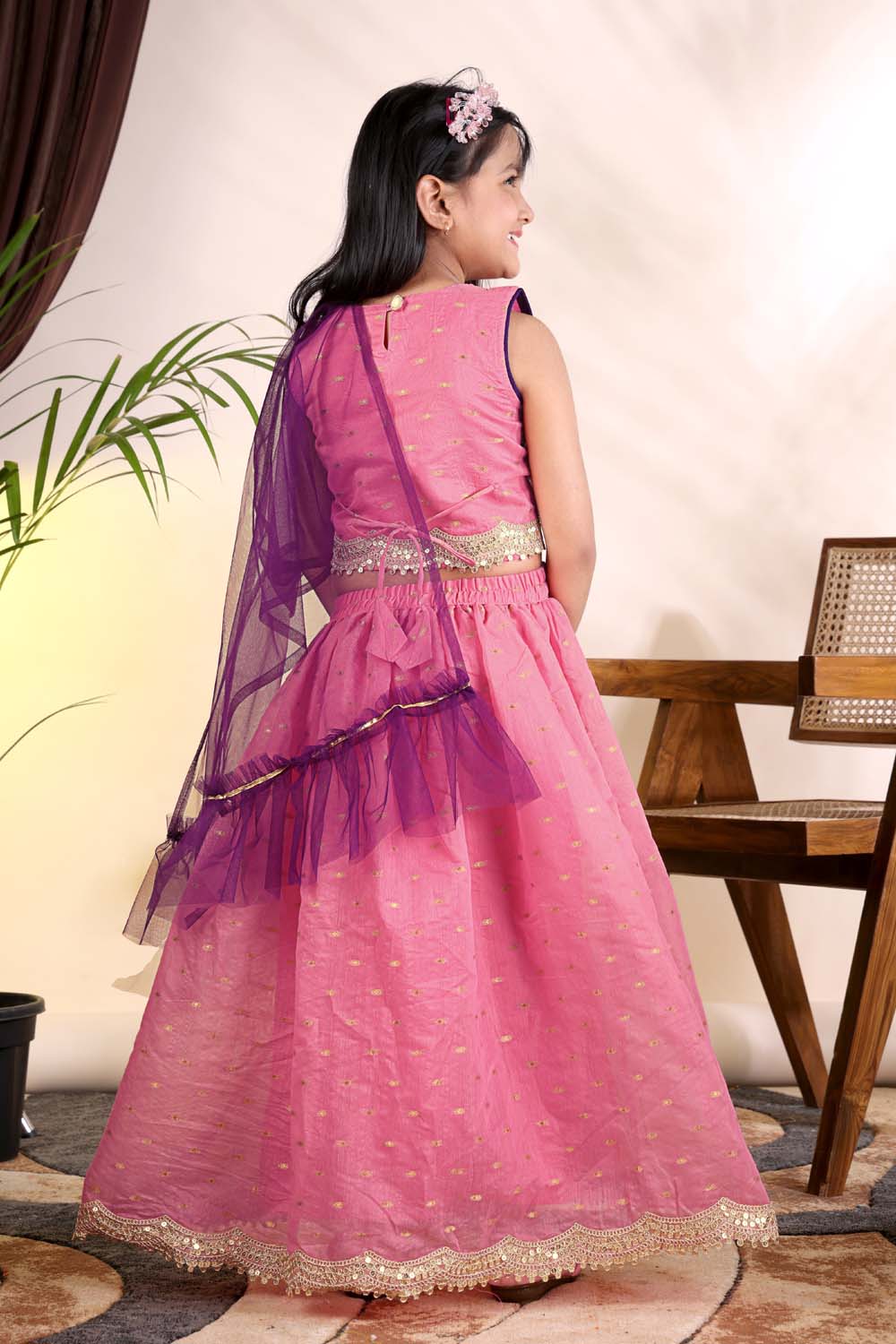 Girls Trendy Lehenga Choli Set with Net Dupatta – Kids Festive & Party Wear Ethnic Outfit