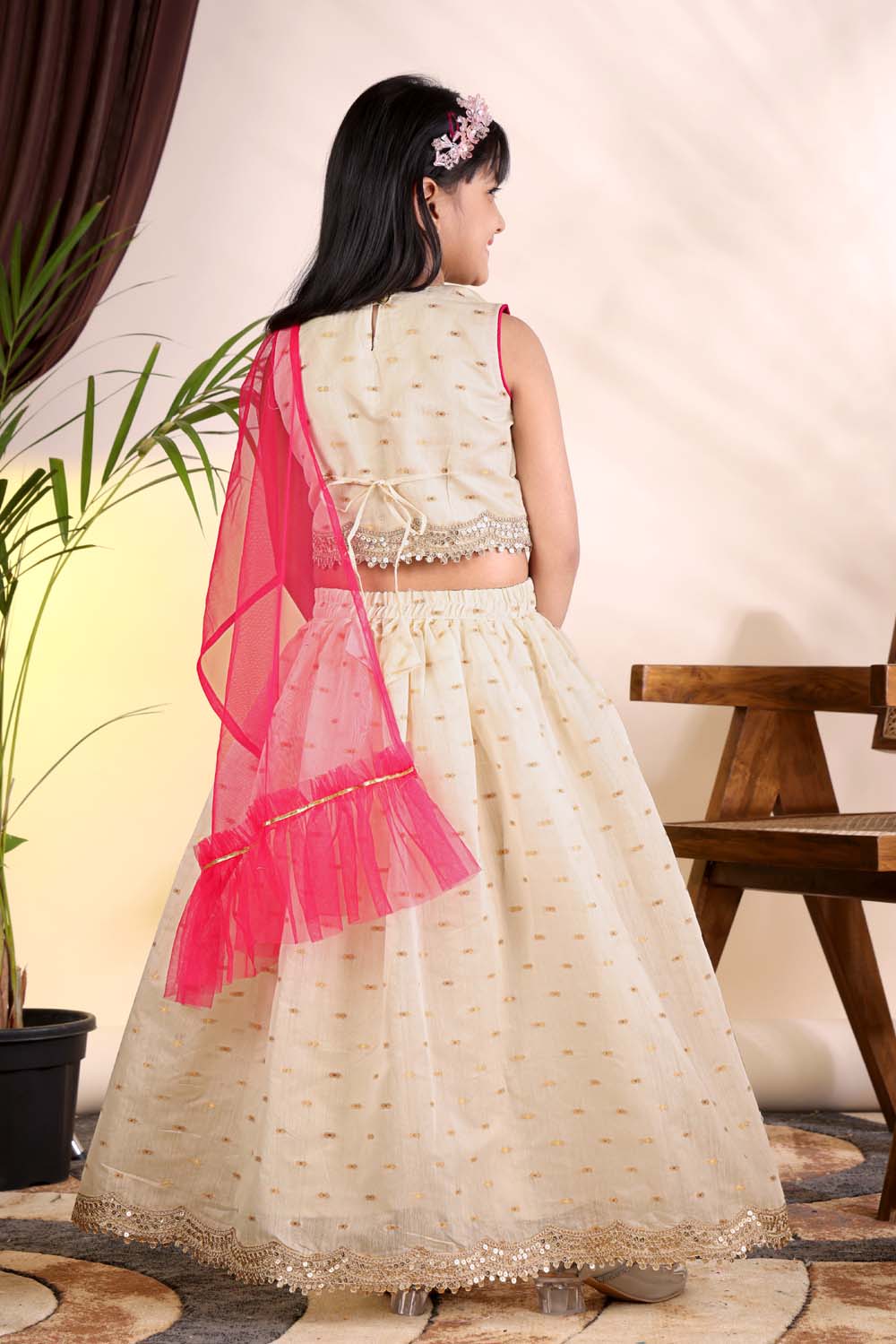 Girls Trendy Lehenga Choli Set with Net Dupatta – Kids Festive & Party Wear Ethnic Outfit