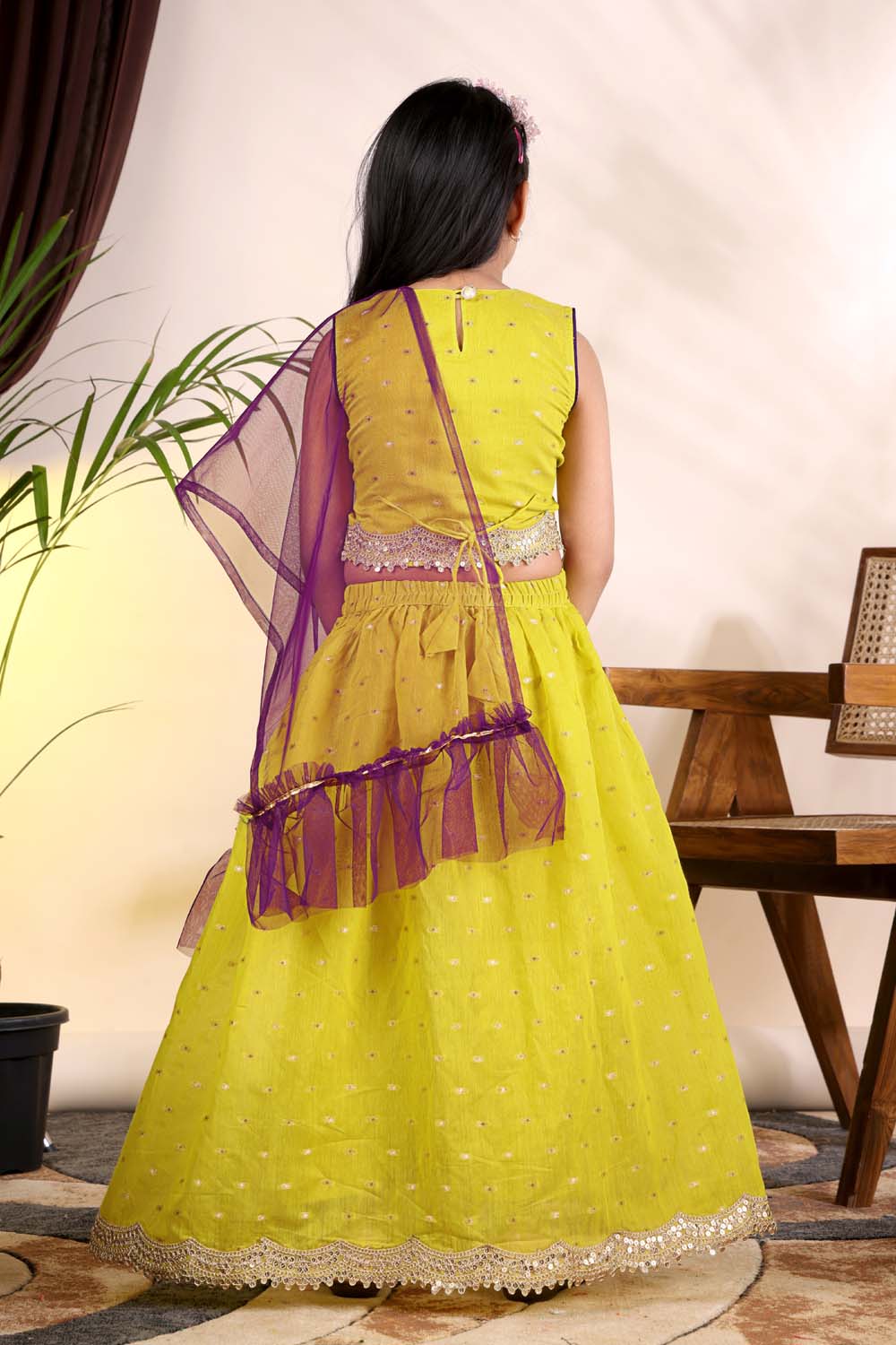 Girls Trendy Lehenga Choli Set with Net Dupatta – Kids Festive & Party Wear Ethnic Outfit