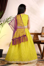 Girls Trendy Lehenga Choli Set with Net Dupatta – Kids Festive & Party Wear Ethnic Outfit