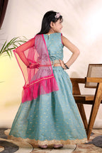 Girls Trendy Lehenga Choli Set with Net Dupatta – Kids Festive & Party Wear Ethnic Outfit