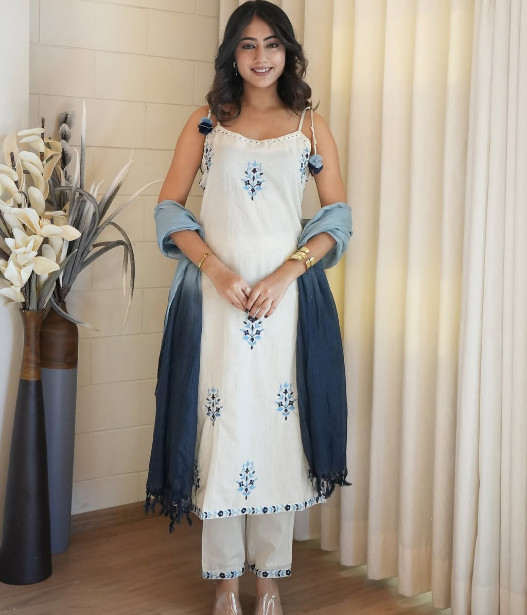 Off White Kurta Set for Women – Casual & Festive Wear