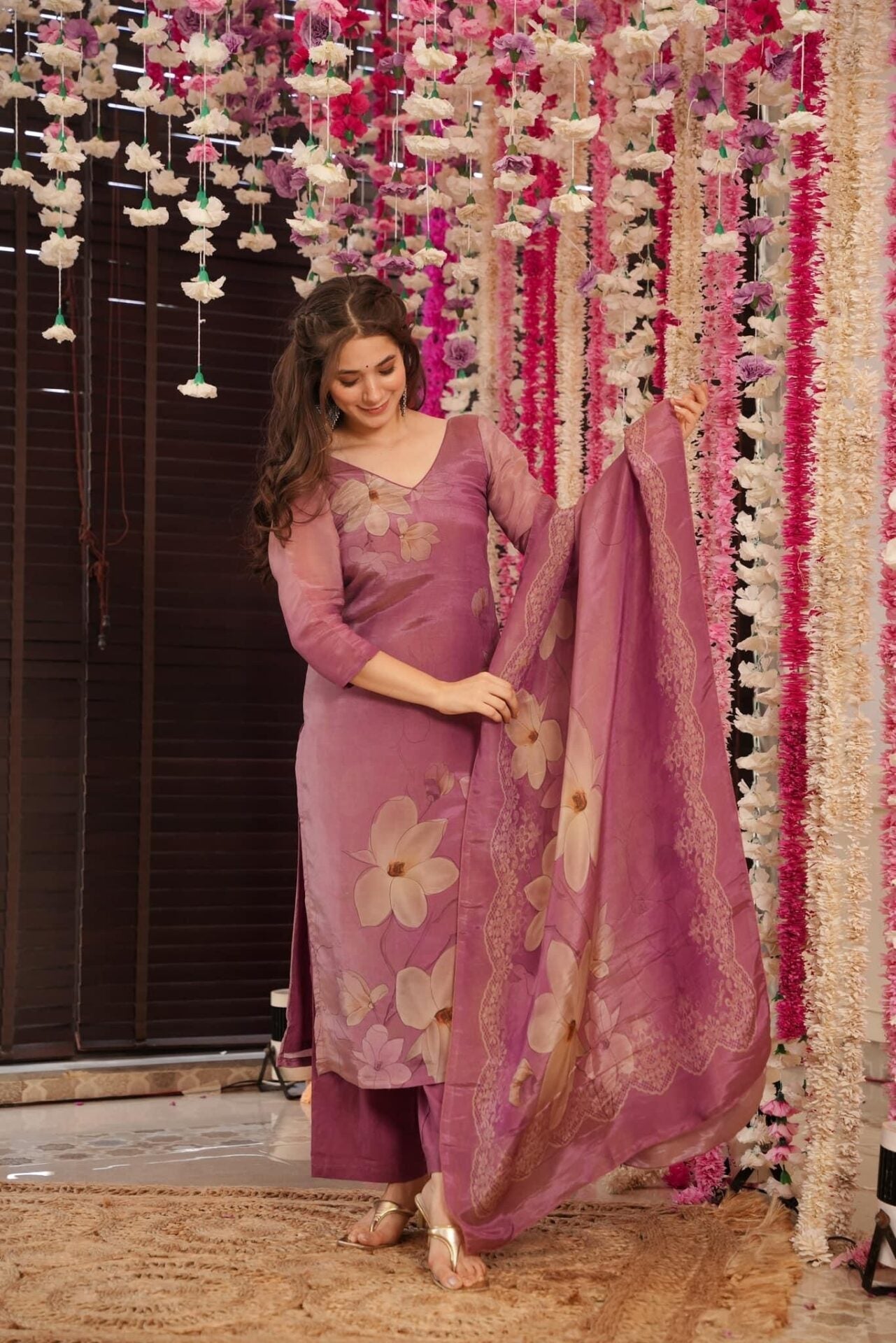 Women’s Floral Kurta Set with Dupatta | Ethnic Salwar Suit for Festive, Wedding & Party Wear