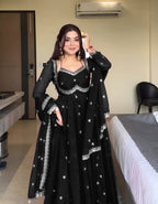 Embroidered Georgette Anarkali Suit with Dupatta – Party & Festive Wear