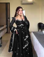 Embroidered Georgette Anarkali Suit with Dupatta – Party & Festive Wear