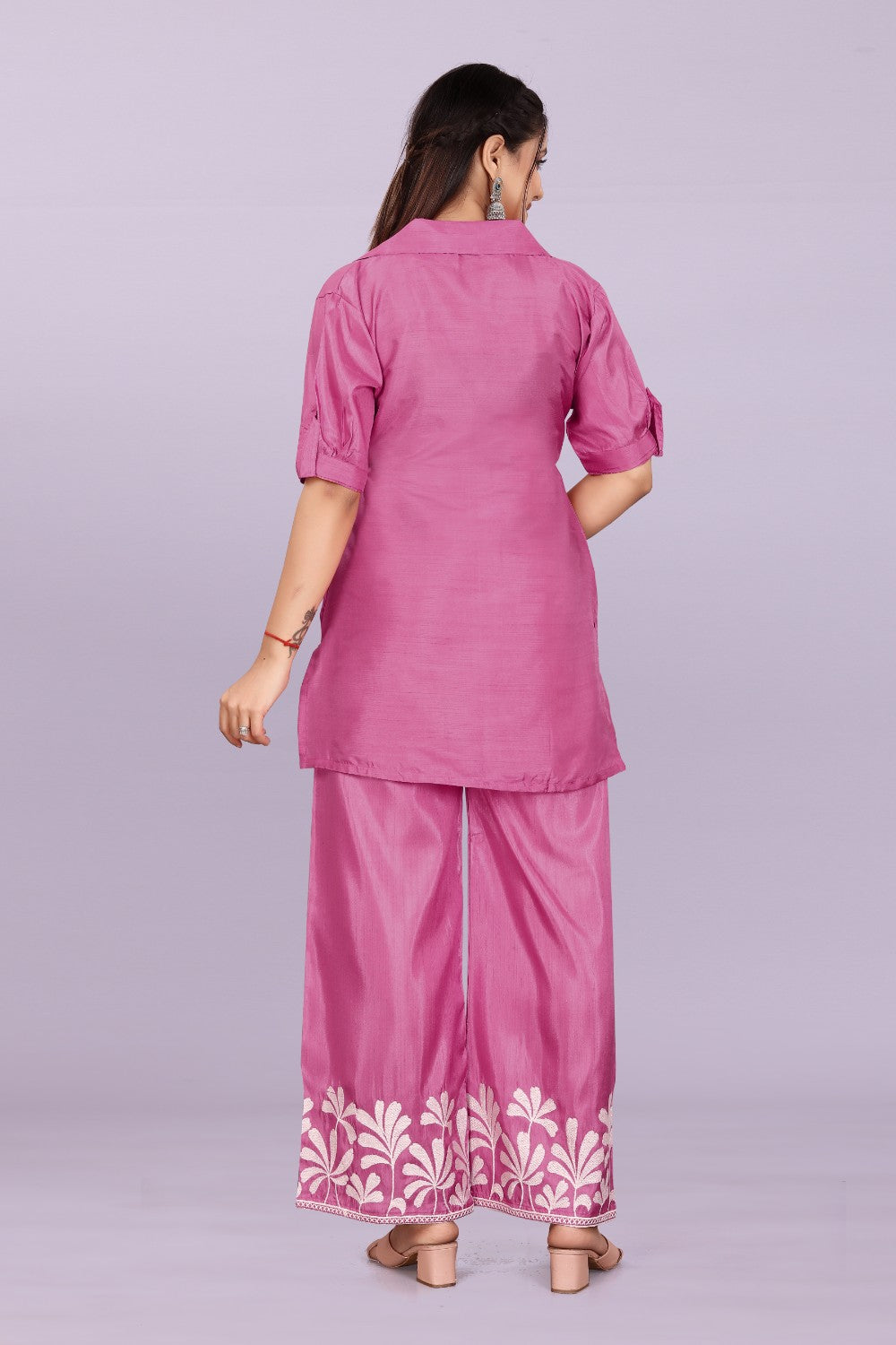 Women’s Premium Embroidered Co-Ord Set with Palazzo Pants | Ethnic Party Wear for Women