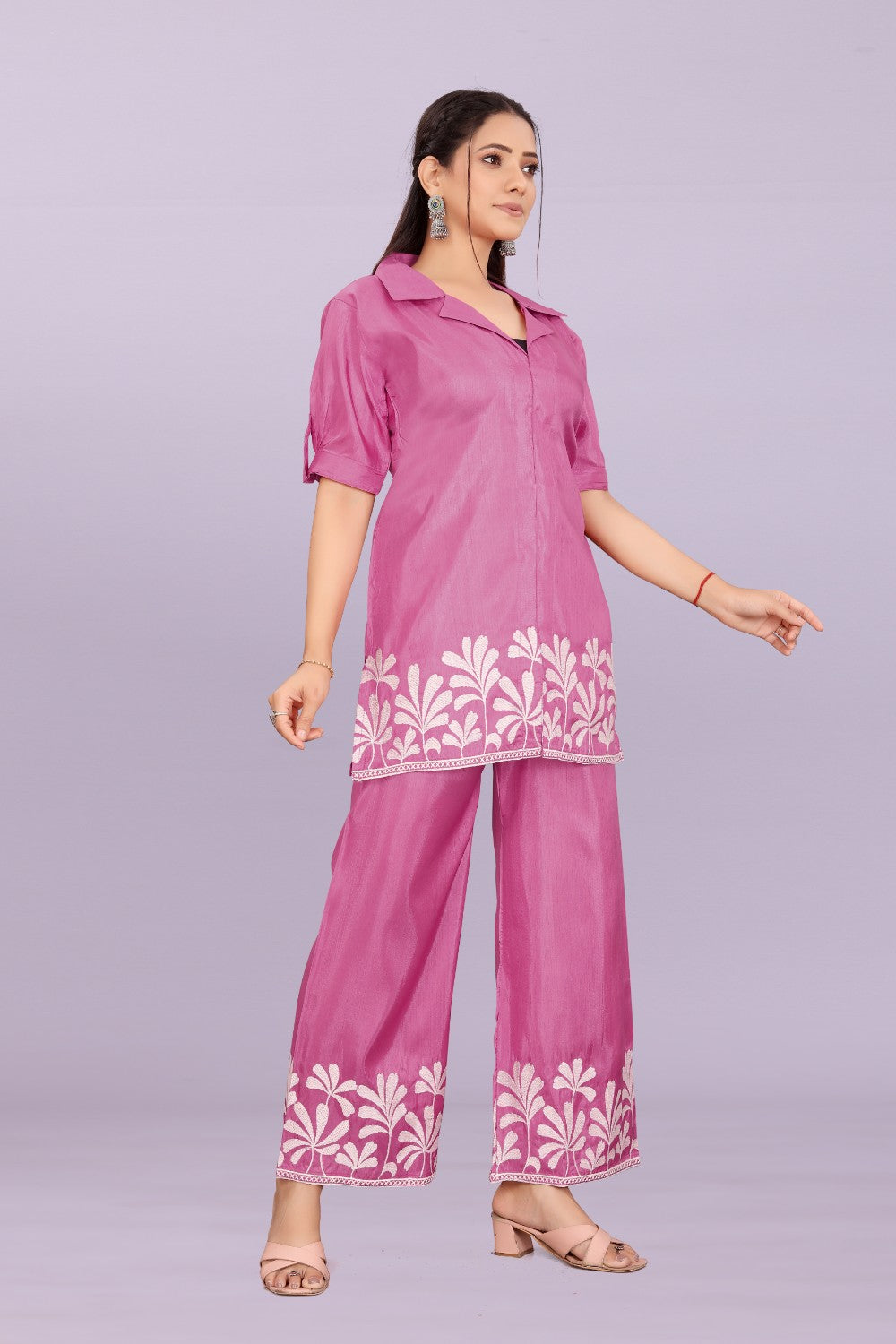 Women’s Premium Embroidered Co-Ord Set with Palazzo Pants | Ethnic Party Wear for Women