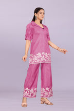 Women’s Premium Embroidered Co-Ord Set with Palazzo Pants | Ethnic Party Wear for Women