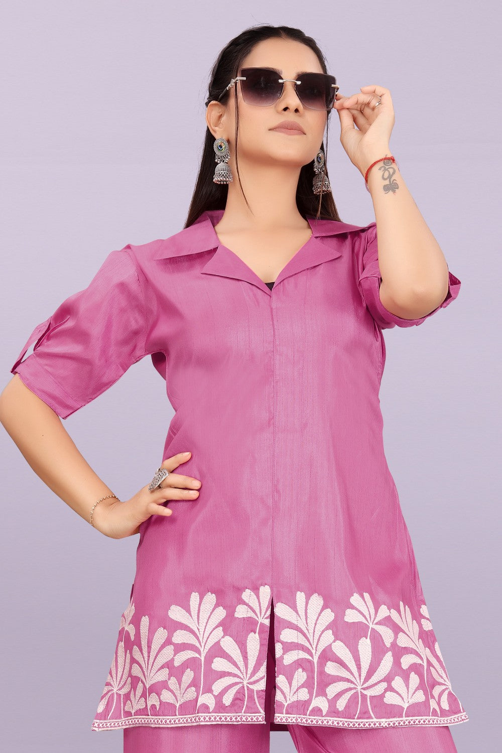 Women’s Premium Embroidered Co-Ord Set with Palazzo Pants | Ethnic Party Wear for Women