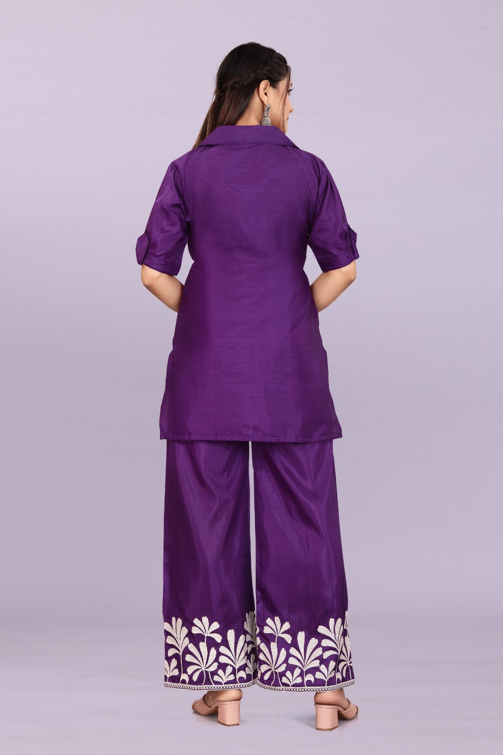 Women’s Premium Embroidered Co-Ord Set with Palazzo Pants | Ethnic Party Wear for Women