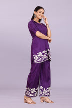 Women’s Premium Embroidered Co-Ord Set with Palazzo Pants | Ethnic Party Wear for Women