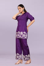Women’s Premium Embroidered Co-Ord Set with Palazzo Pants | Ethnic Party Wear for Women