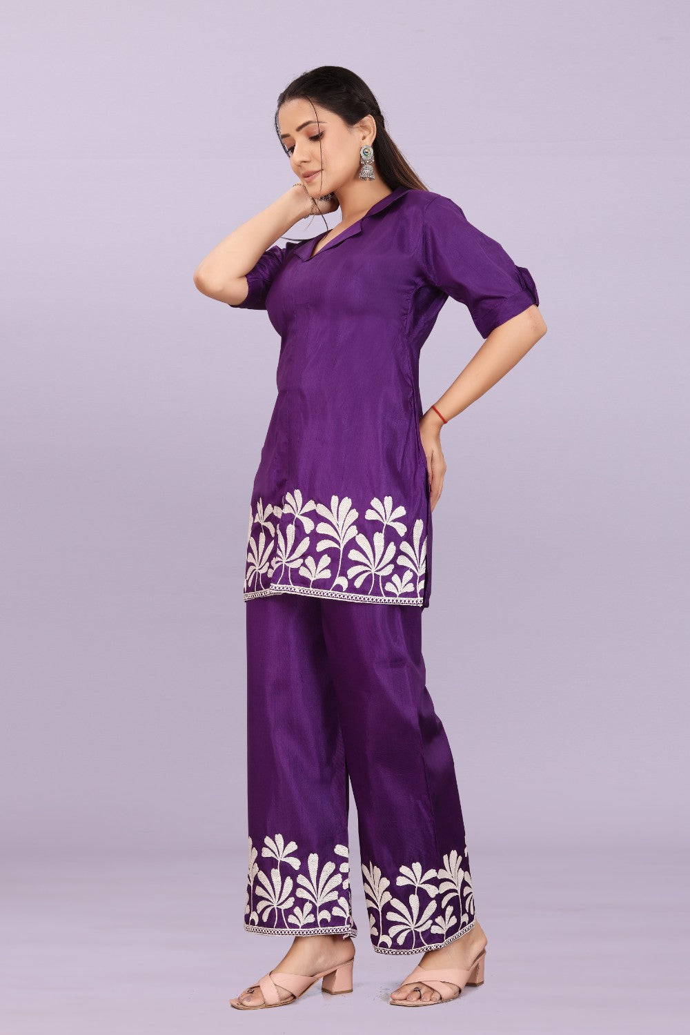 Women’s Premium Embroidered Co-Ord Set with Palazzo Pants | Ethnic Party Wear for Women
