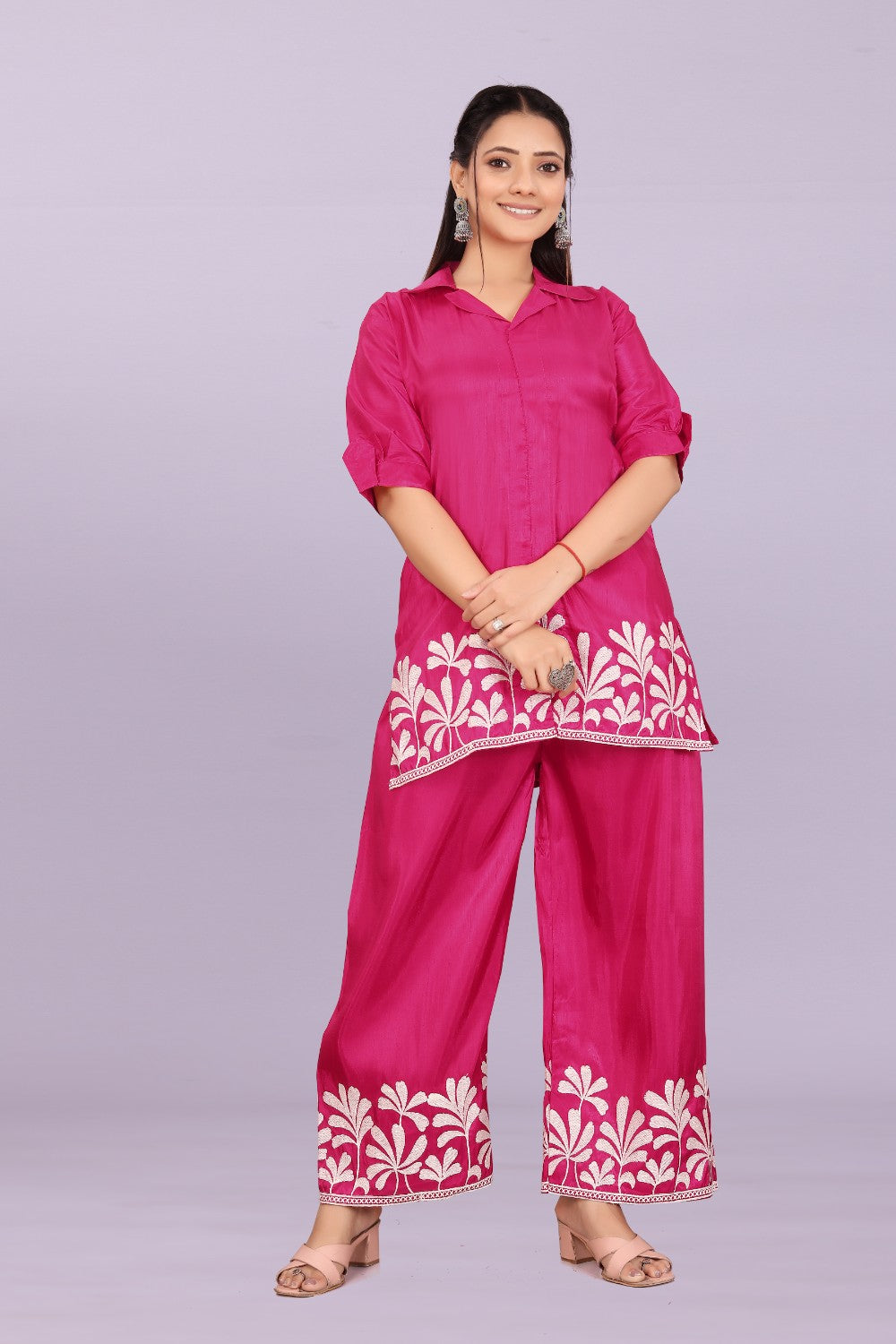 Women’s Premium Embroidered Co-Ord Set with Palazzo Pants | Ethnic Party Wear for Women