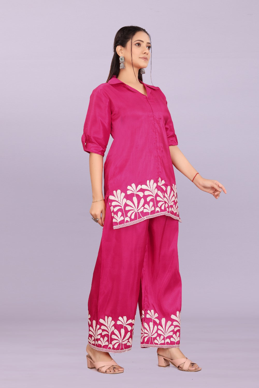Women’s Premium Embroidered Co-Ord Set with Palazzo Pants | Ethnic Party Wear for Women