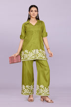 Women’s Premium Embroidered Co-Ord Set with Palazzo Pants | Ethnic Party Wear for Women